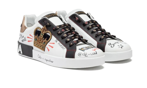 Portofino sneakers in printed nappa calfskin with patch White - Image 2