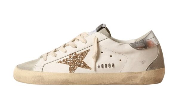 Super-Star stella in glitter oro e inserti in suede ghiaccio - Image 1