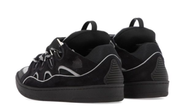 Curb Trainers In Black Leather - Image 3