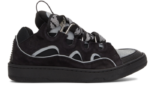 Curb Trainers In Black Leather - Image 4