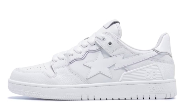 Triple White Patent Leather Sta Logo - Image 1