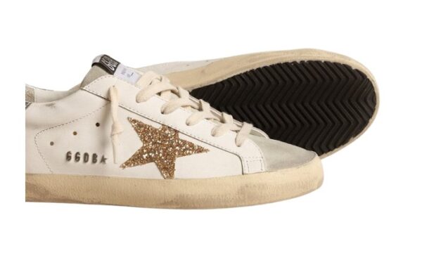Super-Star stella in glitter oro e inserti in suede ghiaccio - Image 4