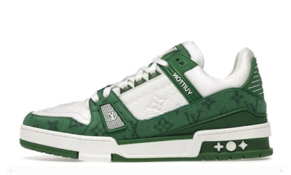 Trainer Green Monogram Denim White - Image 1