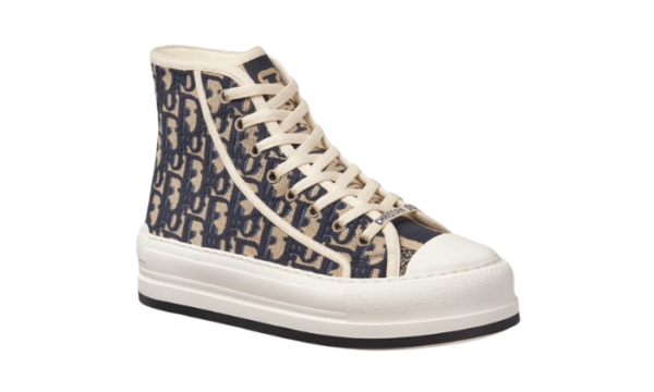 Sneakers In Blue Oblique Embroidered Cotton - Image 1