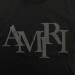 Amiri Staggered Logo Black T-Shirt - Image 3