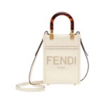 Mini Tasche aus wei?em Leder  18cm
