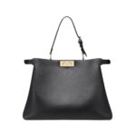 Schwarze Ledertasche 28cm