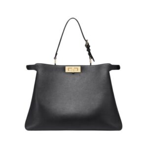 Schwarze Ledertasche 28cm