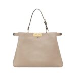 Ledertasche in Grau-Taupe 28cm