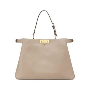Ledertasche in Grau-Taupe 28cm