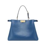 Blaue Ledertasche 28cm