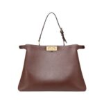 Dunkelbraune Ledertasche 28cm