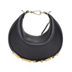 Mini schwarze Ledertasche 13cm