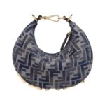Mini Tasche aus blauer Chenille 13cm