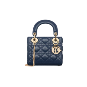Diep oceaanblauw lamsleer met Cannage-motief 17cm