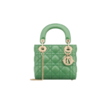 Jadegroen lamsleer met Cannage-motief 17cm