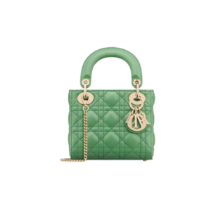 Jadegroen lamsleer met Cannage-motief 17cm