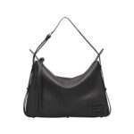 Schwarze Ledertasche  28cm