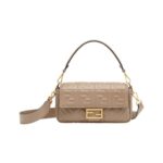 Ledertasche aus Nappaleder in Taupefarbe 15cm