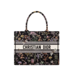 Book Tote Schwarz Herbarium Stickerei 36 cm