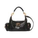 Kamera-Tasche aus gl?nzendem Leder 34 cm