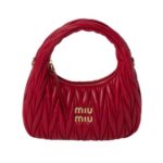 Matelass?-Nappa-Leder-Hobo Rot 20cm
