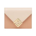 Brieftasche aus rosa Leder 8cm
