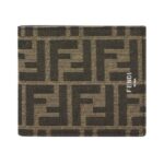 Brieftasche aus Jacquard mit FF-Muster 9.6cm