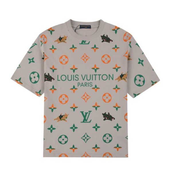T-shirt Louis Vuitton LV Beige Green Orange - Image 1