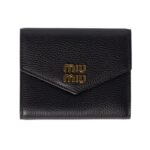 Kleine Leder-Geldb?rse Schwarz 9cm