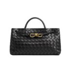 Top-Griff-Tasche mit verl?ngertem Griff in Schwarz 18cm