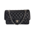Classic aus genarbtem Leder Mit silberner Beschl?gen Schwarz 25,5 cm