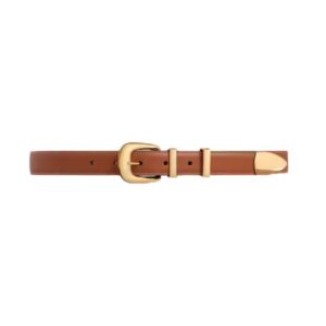Mittelgro?er Western-G?rtel aus nat?rlichem Kalbsleder 2.5cm