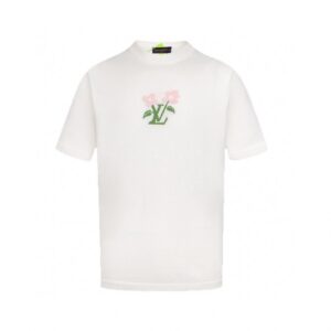 T-shirt Louis Vuitton White Floral Logo