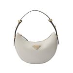 Wei?e kleine Lederschultertasche 18.5cm