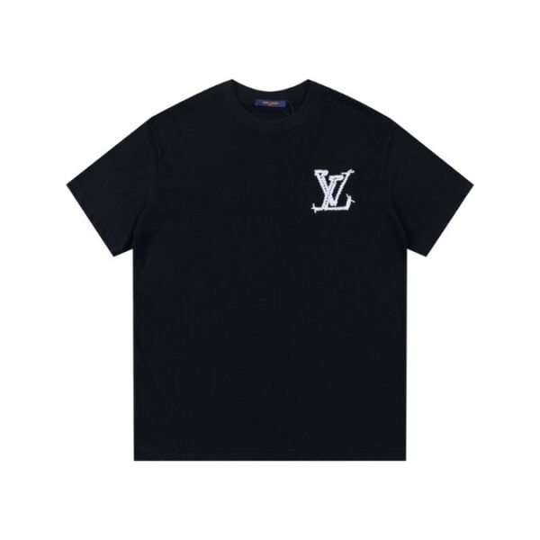 T-shirt Louis Vuitton Black White Logo - Image 1