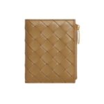 Leder-Geldb?rse in Dunkle Praline 11.5cm