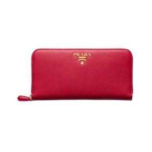 Saffiano-Leder Geldb?rse in FeurigrRot 10.3cm