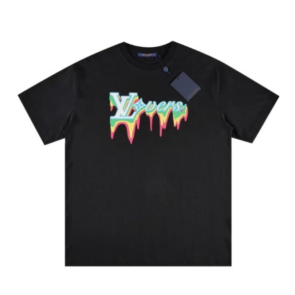 T-Shirt Louis Vuitton LV Drip Print Black - Image 1