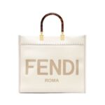 Wei?e Leder-Shoppingtasche 31cm