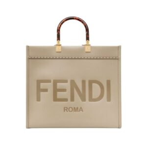 Taubengraue Leder-Shoppingtasche 31cm
