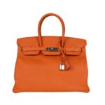 Orange Epsom mit Palladium-Beschl?gen 35cm