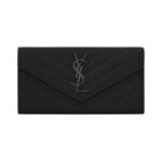 Cassandre matelassierte gro?e Klappenbrieftasche aus Grain de Poudre Leder 19cm