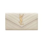 Cassandre matelassierte gro?e Klappenbrieftasche aus Grain de Poudre Leder 19cm