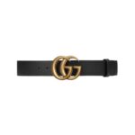 Breiter Marmont Schwarzes Leder 4cm