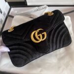 GG Marmont Velvet Schwarz 26 cm - Image 2