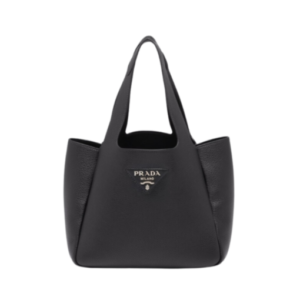 Tote Bag aus Leder Schwarz 25 cm