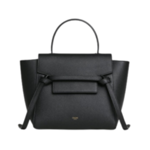 Mini Gurteltasche aus Genarbtem Kalbsleder Schwarz 28 cm