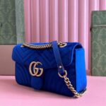 GG Marmont Velvet Blau 26 cm - Image 3