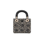 Zwart tweed met Cannage-motief in goudkleurig metallic draad 17cm - Image 2